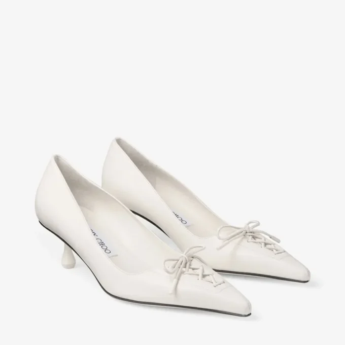 Scarpe con tacco a spillo Scarlett 50 in pelle nappa color latte Scarpe con tacco a spillo Scarlett 50 in pelle nappa color latte