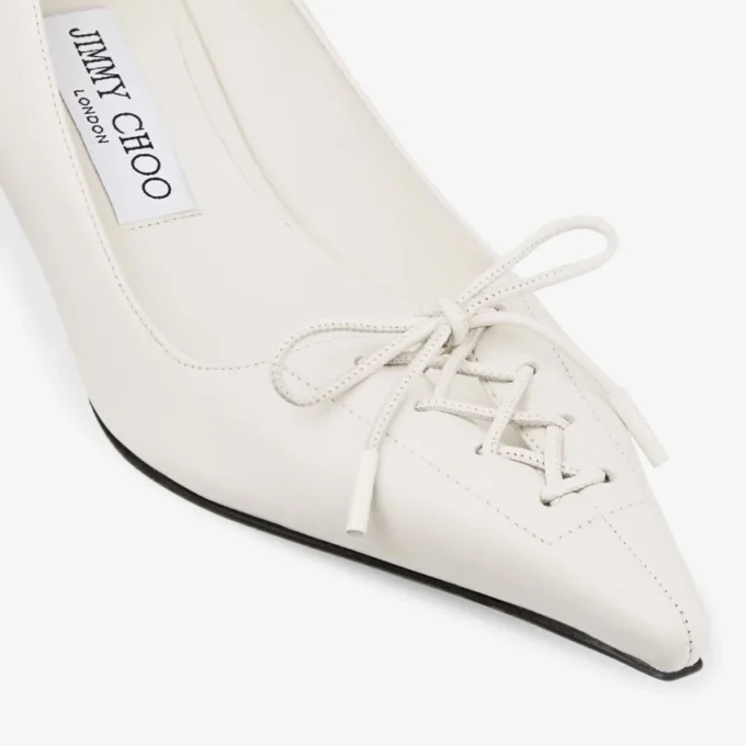 Scarpe con tacco a spillo Scarlett 50 in pelle nappa color latte Scarpe con tacco a spillo Scarlett 50 in pelle nappa color latte