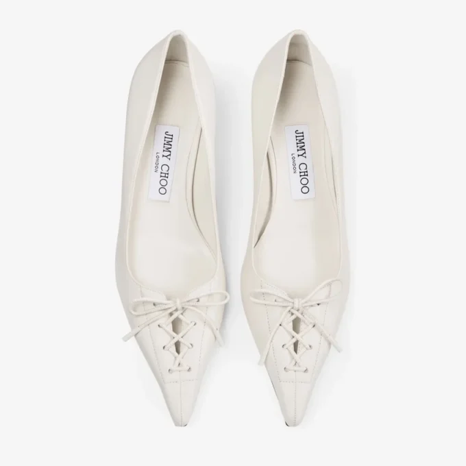 Scarpe con tacco a spillo Scarlett 50 in pelle nappa color latte Scarpe con tacco a spillo Scarlett 50 in pelle nappa color latte