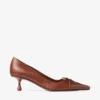 Scarpe con tacco a spillo Scarlett 50 in pelle stampata Elaphe color cognac