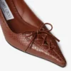 Scarpe con tacco a spillo Scarlett 50 in pelle stampata Elaphe color cognac