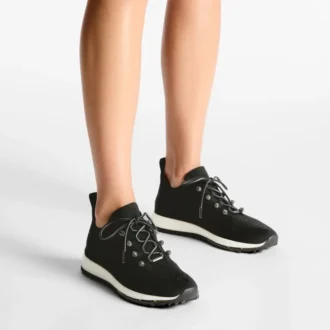 Scarpe da ginnastica Veles in maglia con paillettes nere