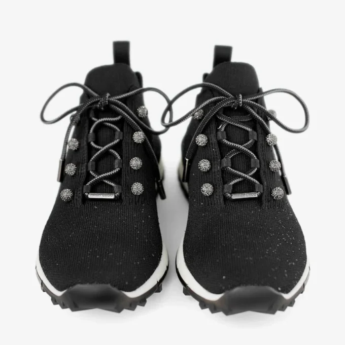 Scarpe da ginnastica Veles in maglia con paillettes nere Scarpe da ginnastica Veles in maglia con paillettes nere