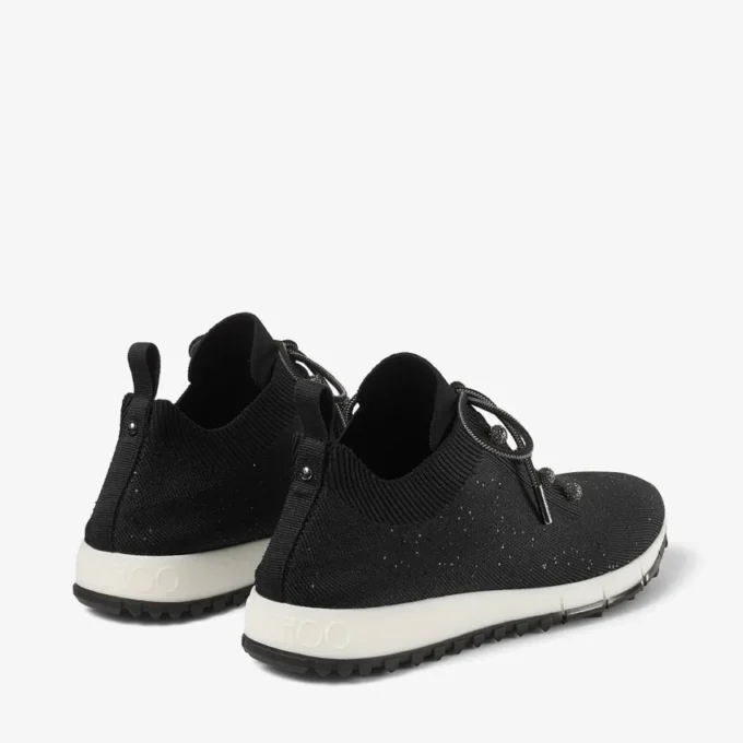 Scarpe da ginnastica Veles in maglia con paillettes nere Scarpe da ginnastica Veles in maglia con paillettes nere