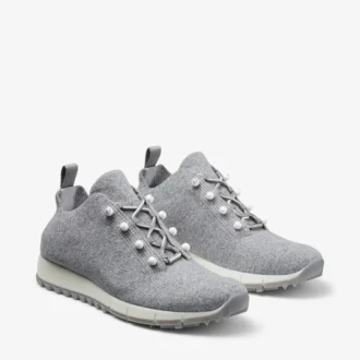 Scarpe da ginnastica Veles in maglia di cashmere color cenere