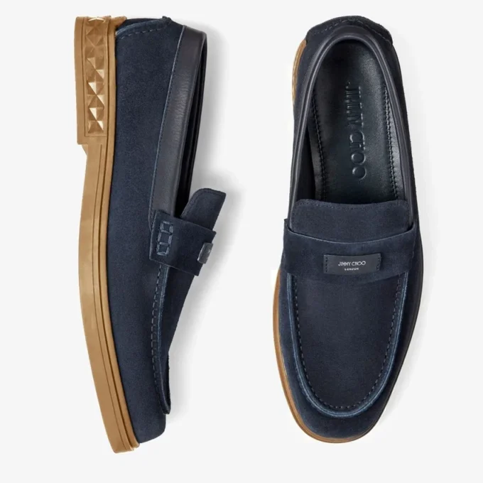 Scarpe da guida Josh Driver in pelle scamosciata rovesciata blu navy Scarpe da guida Josh Driver in pelle scamosciata rovesciata blu navy