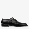 Scarpe Finnion Monkstrap in pelle spazzolata nera Scarpe Finnion Monkstrap in pelle spazzolata nera