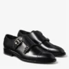 Scarpe Finnion Monkstrap in pelle spazzolata nera Scarpe Finnion Monkstrap in pelle spazzolata nera
