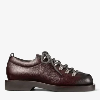 Scarpe stringate Reeves in pelle scozzese color cioccolato