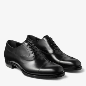 Scarpe stringate Vine in pelle di vitello liscia nera