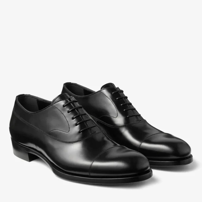 Scarpe stringate Vine in pelle di vitello liscia nera Scarpe stringate Vine in pelle di vitello liscia nera