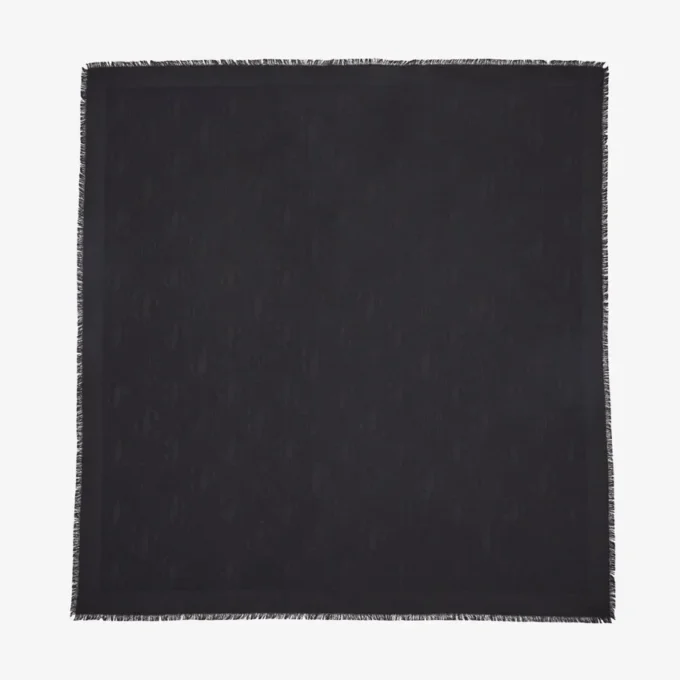 Scialle Emani in jacquard di seta e lana nero Scialle Emani in jacquard di seta e lana nero
