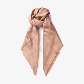 Scialle Emani in jacquard di seta e lana rosa balletto