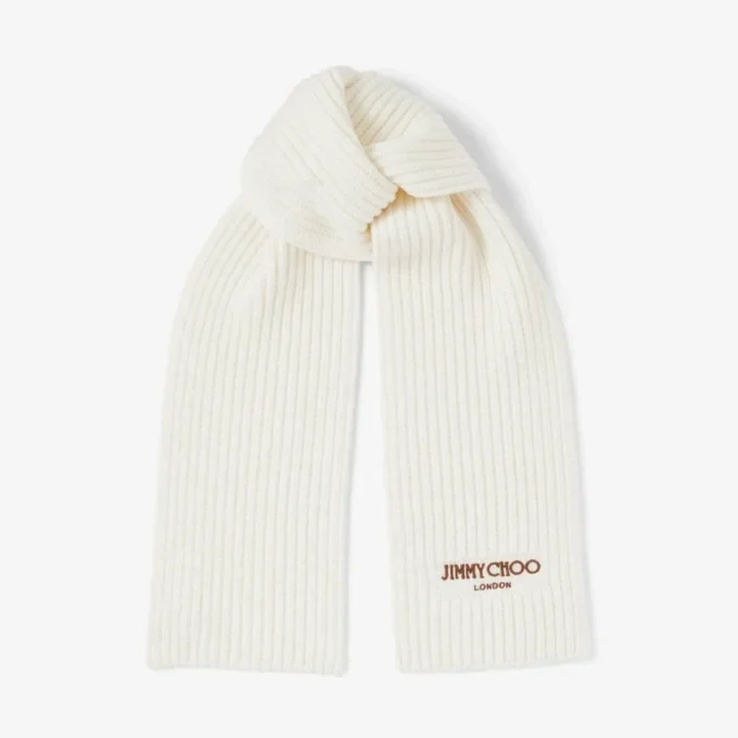 Sciarpa Yukiko in maglia Cashwool color latte Sciarpa Yukiko in maglia Cashwool color latte