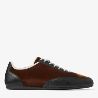 Sneakers basse Sunny M in pelle e velluto color bronzo