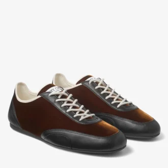 Sneakers basse Sunny M in pelle e velluto color bronzo