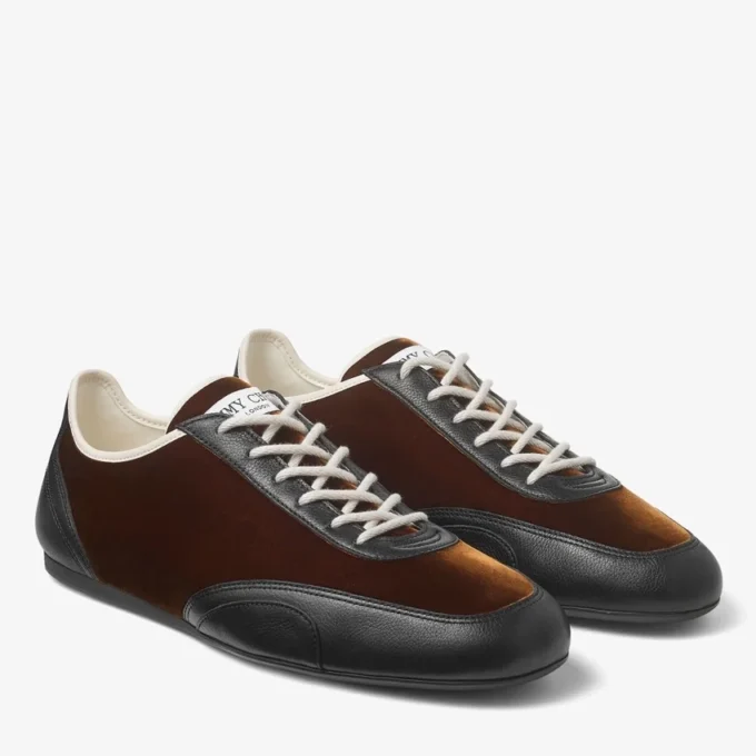Sneakers basse Sunny M in pelle e velluto color bronzo Sneakers basse Sunny M in pelle e velluto color bronzo