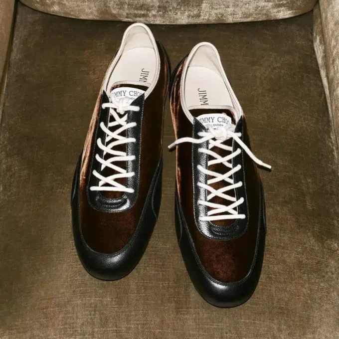 Sneakers basse Sunny M in pelle e velluto color bronzo Sneakers basse Sunny M in pelle e velluto color bronzo