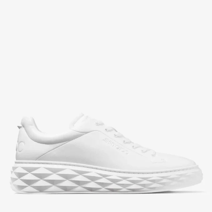 Sneakers con plateau Diamond Maxi M II in pelle nappa bianca Sneakers con plateau Diamond Maxi M II in pelle nappa bianca