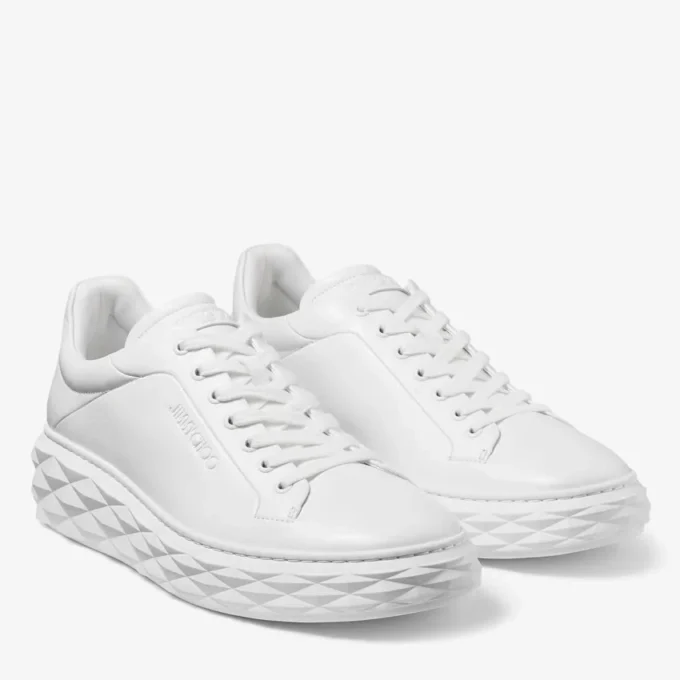 Sneakers con plateau Diamond Maxi M II in pelle nappa bianca Sneakers con plateau Diamond Maxi M II in pelle nappa bianca