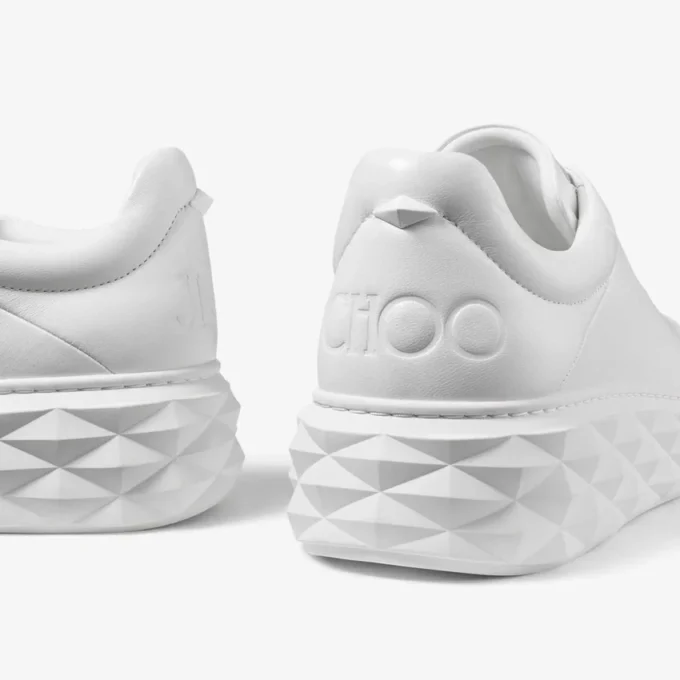 Sneakers con plateau Diamond Maxi M II in pelle nappa bianca Sneakers con plateau Diamond Maxi M II in pelle nappa bianca
