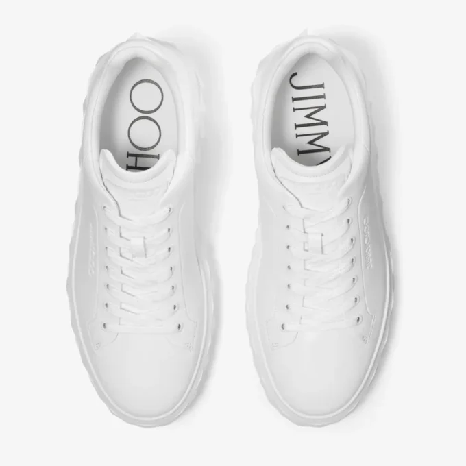 Sneakers con plateau Diamond Maxi M II in pelle nappa bianca Sneakers con plateau Diamond Maxi M II in pelle nappa bianca