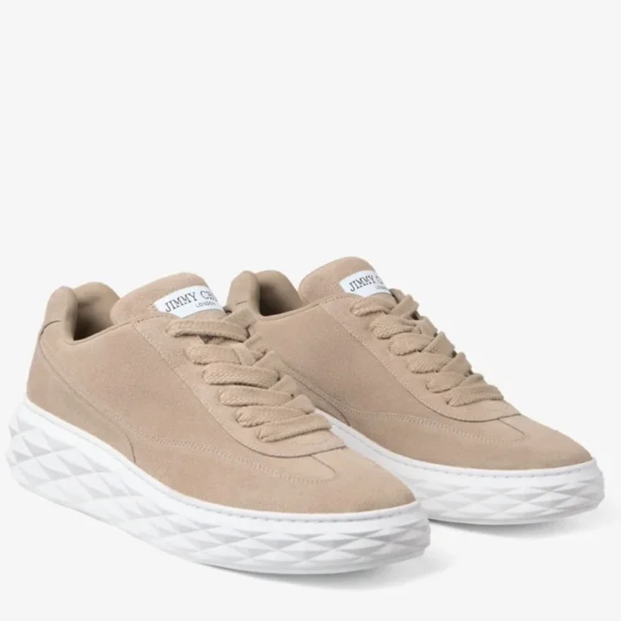 Sneakers Diamond Maxi Retro M in pelle scamosciata velour color pietra Sneakers Diamond Maxi Retro M in pelle scamosciata velour color pietra