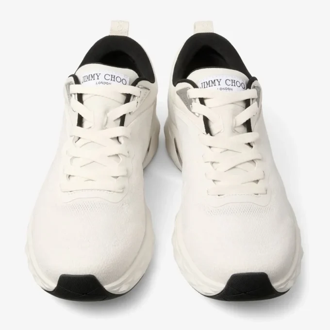 Sneakers Diamond Run M in misto jacquard a maglia color latte e nero Sneakers Diamond Run M in misto jacquard a maglia color latte e nero