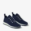 Sneakers Veles in maglia melange color blu navy con bottoni in madreperla