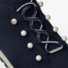 Sneakers Veles in maglia melange color blu navy con bottoni in madreperla