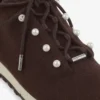 Sneakers Veles in maglia melange color cioccolato con bottoni in perla