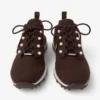 Sneakers Veles in maglia melange color cioccolato con bottoni in perla