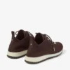 Sneakers Veles in maglia melange color cioccolato con bottoni in perla