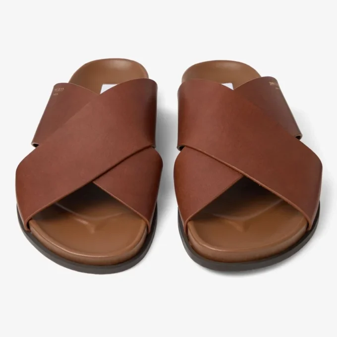 Sol Slide: ciabatte in pelle Vachetta color sigaro Sol Slide: ciabatte in pelle Vachetta color sigaro