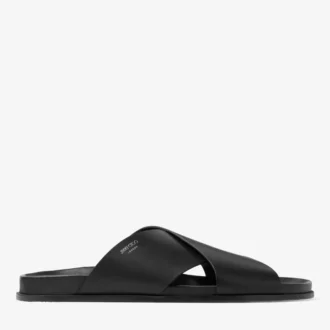 Sol Slide – Ciabatte in pelle Vachetta nera
