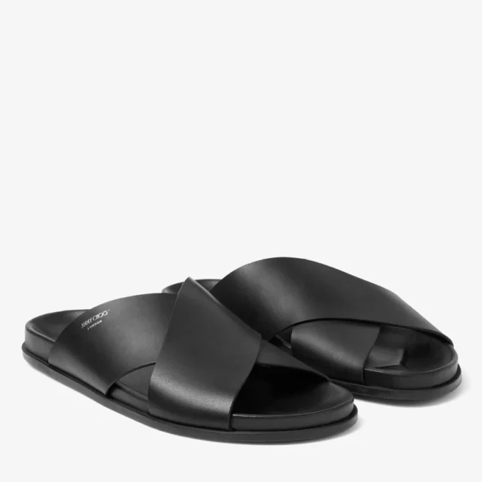 Sol Slide – Ciabatte in pelle Vachetta nera Sol Slide – Ciabatte in pelle Vachetta nera