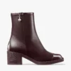 Stivaletti Adry 60 in nappa verniciata color merlot intenso con ciondolo a perla
