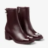 Stivaletti Adry 60 in nappa verniciata color merlot intenso con ciondolo a perla