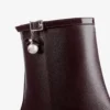 Stivaletti Adry 60 in nappa verniciata color merlot intenso con ciondolo a perla