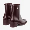 Stivaletti Adry 60 in nappa verniciata color merlot intenso con ciondolo a perla
