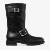 Stivaletti da Biker neri in pelle Stivaletti da Biker neri in pelle