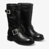 Stivaletti da Biker neri in pelle Stivaletti da Biker neri in pelle