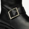 Stivaletti da Biker neri in pelle Stivaletti da Biker neri in pelle