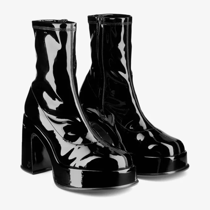 Stivaletti Hadi 100 in tessuto verniciato elasticizzato nero Stivaletti Hadi 100 in tessuto verniciato elasticizzato nero