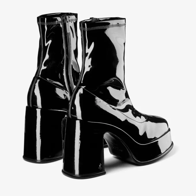 Stivaletti Hadi 100 in tessuto verniciato elasticizzato nero Stivaletti Hadi 100 in tessuto verniciato elasticizzato nero