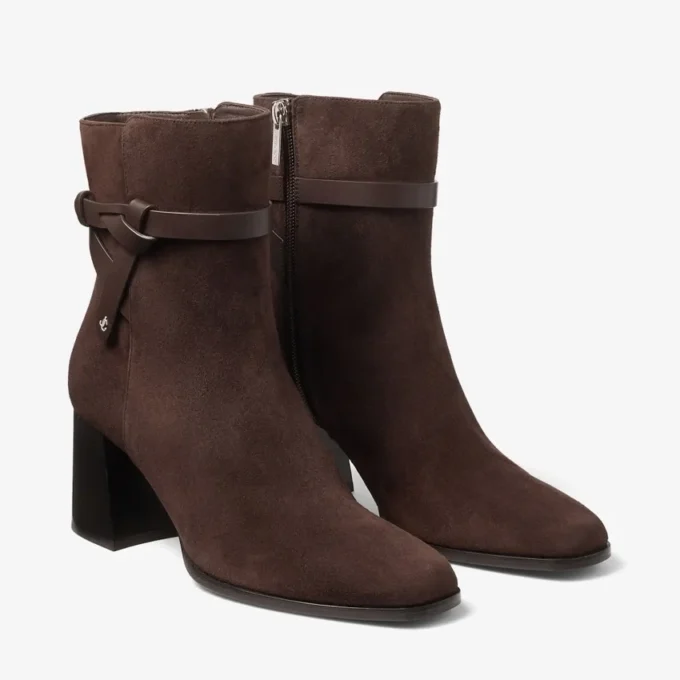 Stivaletti Lawton 65 in pelle scamosciata color cioccolato e pelle di vitello