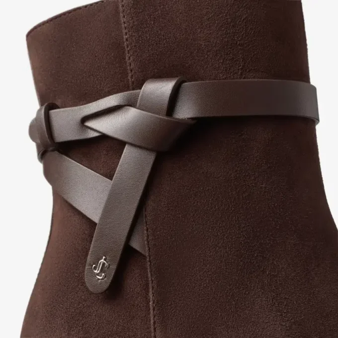 Stivaletti Lawton 65 in pelle scamosciata color cioccolato e pelle di vitello