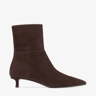 Stivaletti Lory 35 in pelle scamosciata color cioccolato
