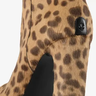 Stivaletti Marene 120 in cavallino con stampa leopardata naturale