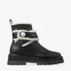 Stivaletti Meena in pelle di vitello lucida nera con shearling Stivaletti Meena in pelle di vitello lucida nera con shearling